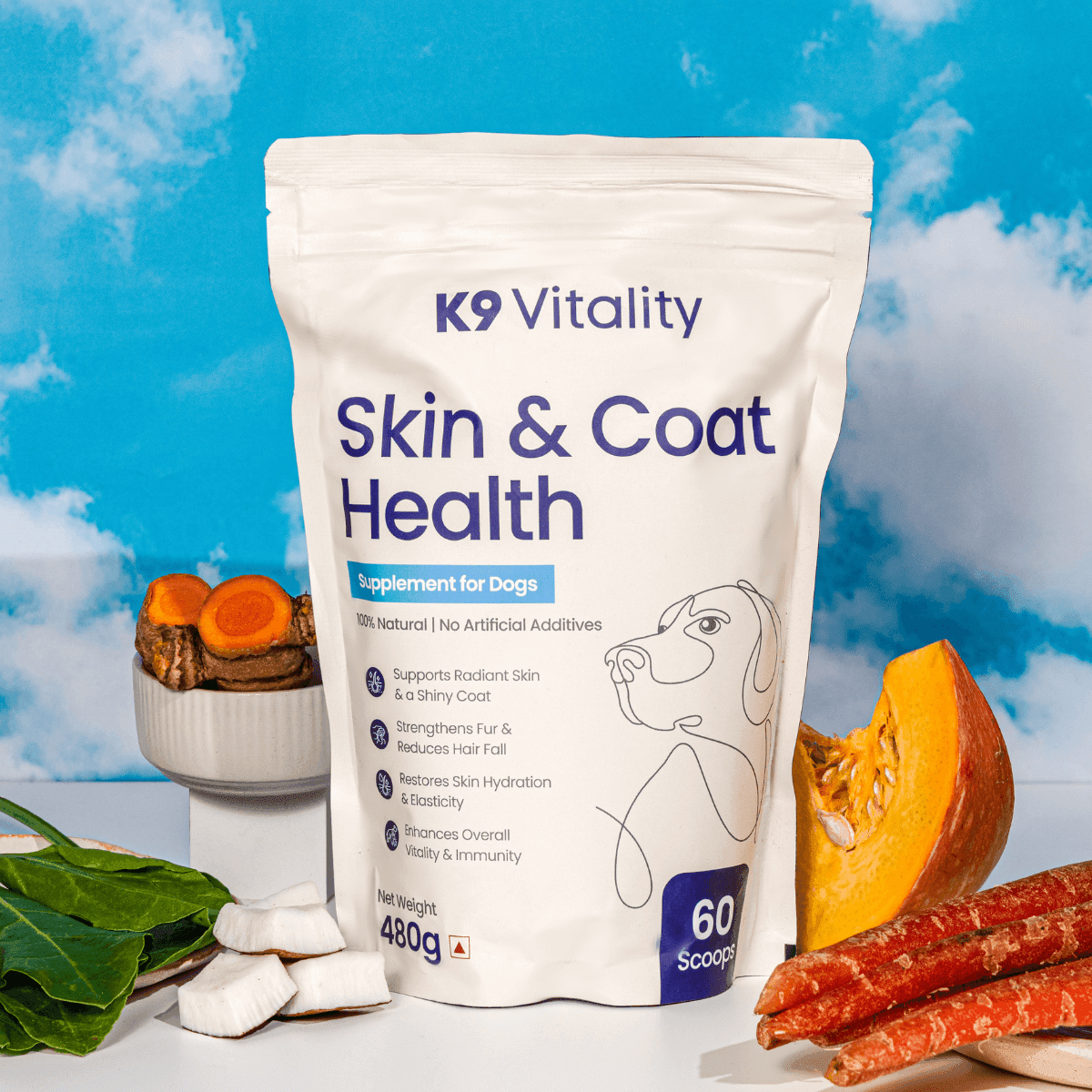 Buy Dog Skin and Coat Supplement Supplement for Dog Skin K9 Vitality
