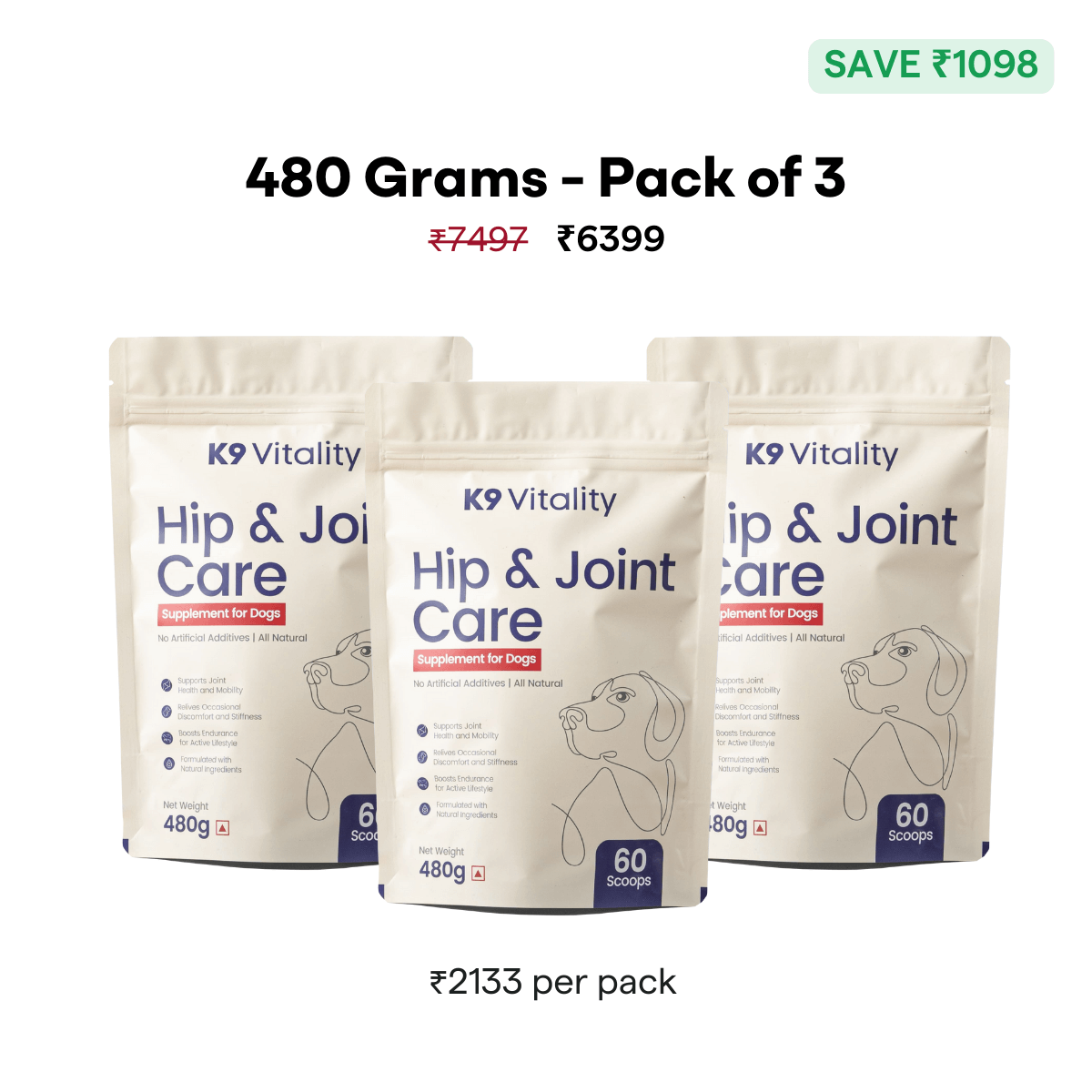 [Ultimate Saver Pack] Hip & Joint Care Supplement For Dogs - 480 grams