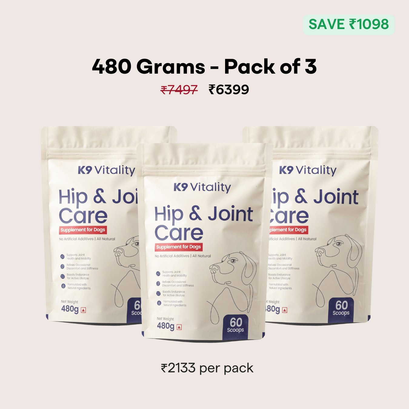 [Ultimate Saver Pack] Hip & Joint Care Supplement For Dogs - 480 grams