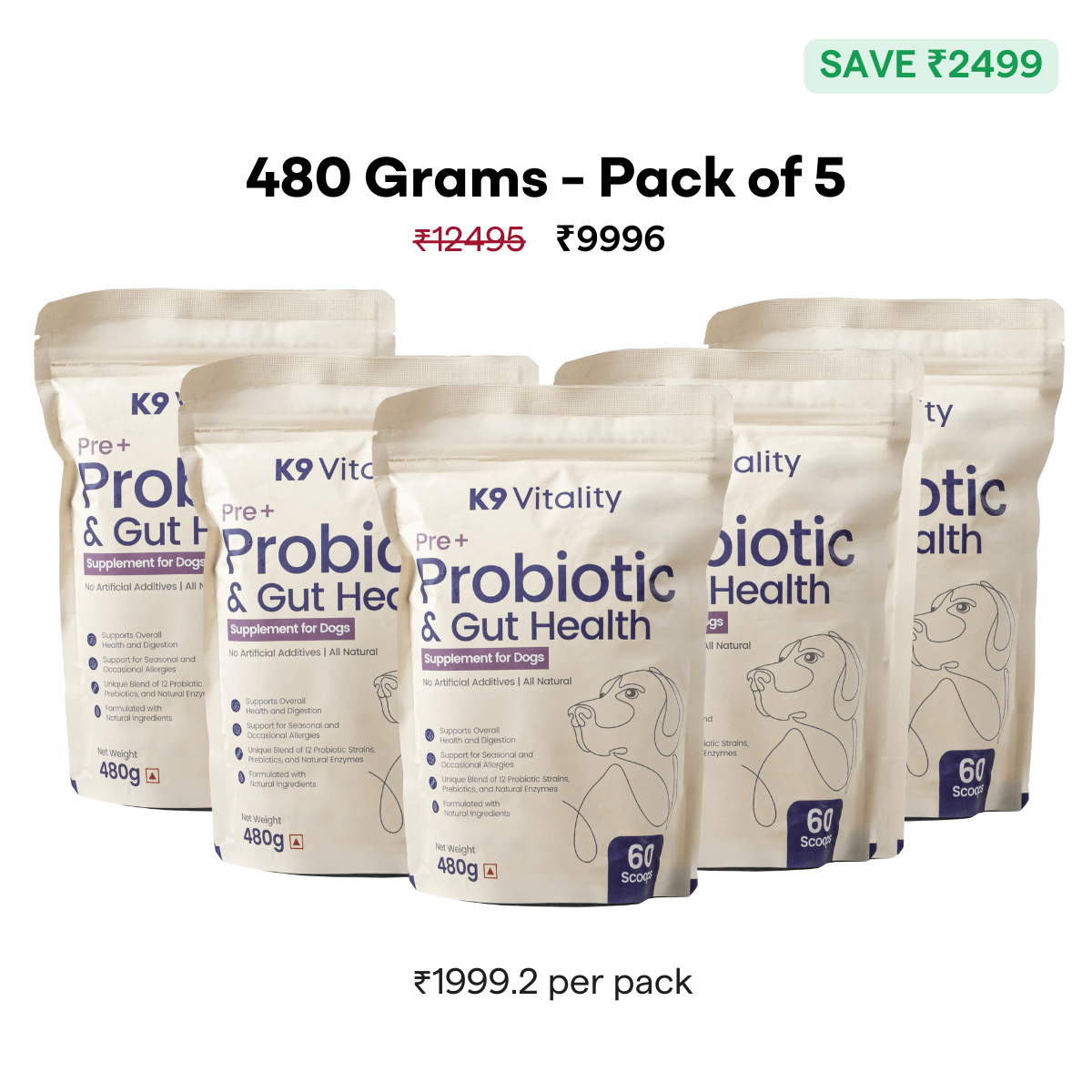 [Ultimate Saver Pack] Pre + Probiotics & Gut Health For Dogs - 480 grams