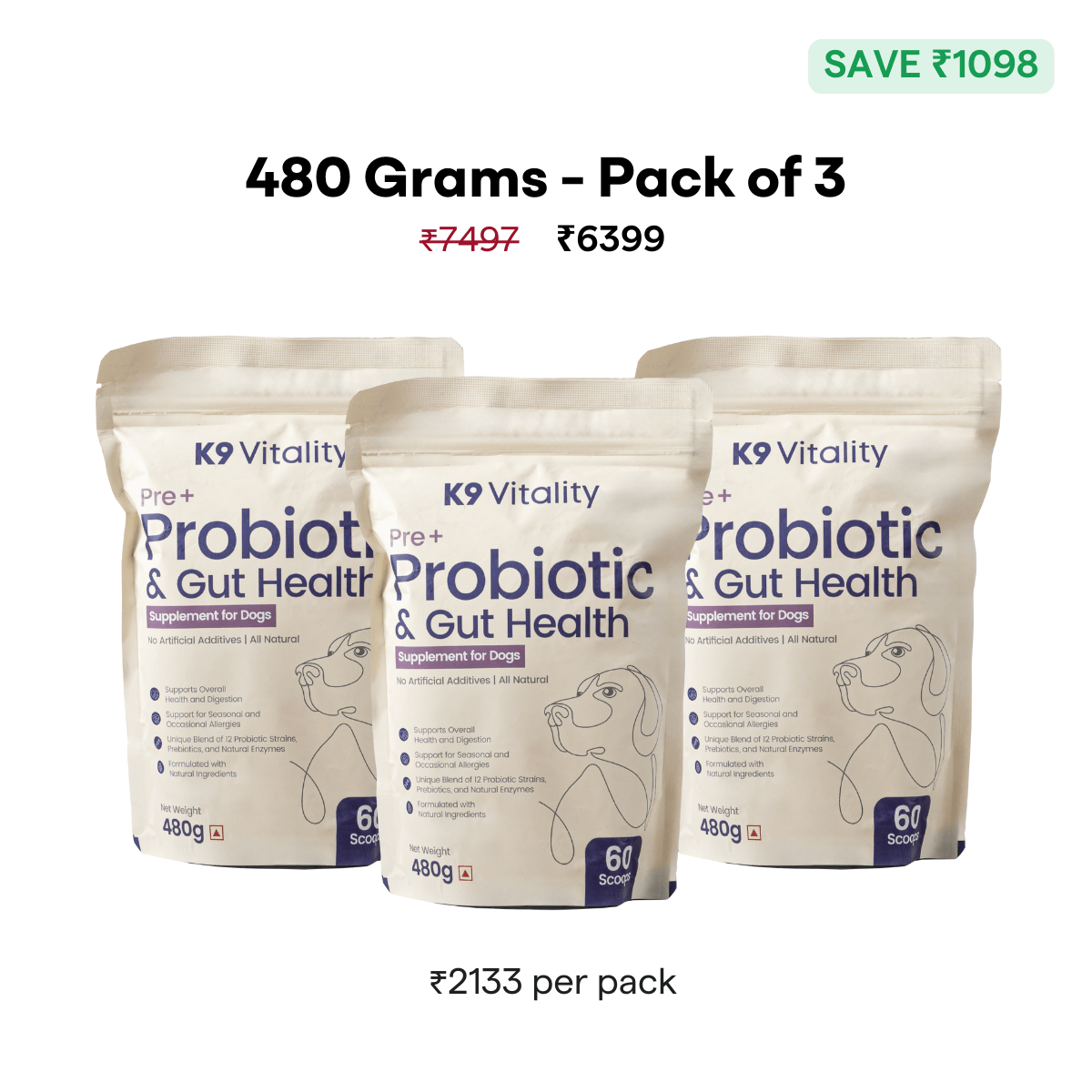 [Ultimate Saver Pack] Pre + Probiotics & Gut Health For Dogs - 480 grams