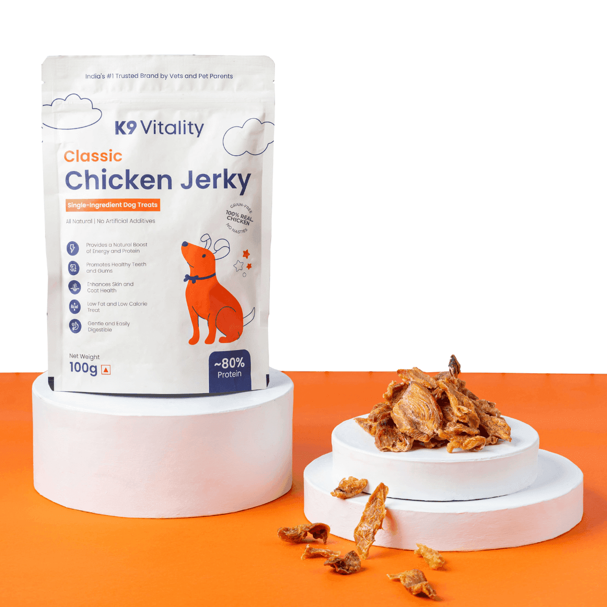 Classic Chicken Jerky for Dogs - 100 grams - K9 Vitality