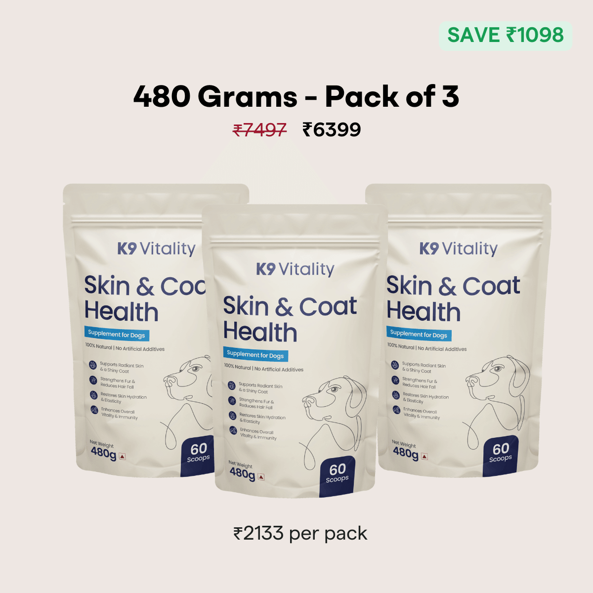 [Ultimate Saver Pack] Skin & Coat Health Supplement for Dogs - 480 grams