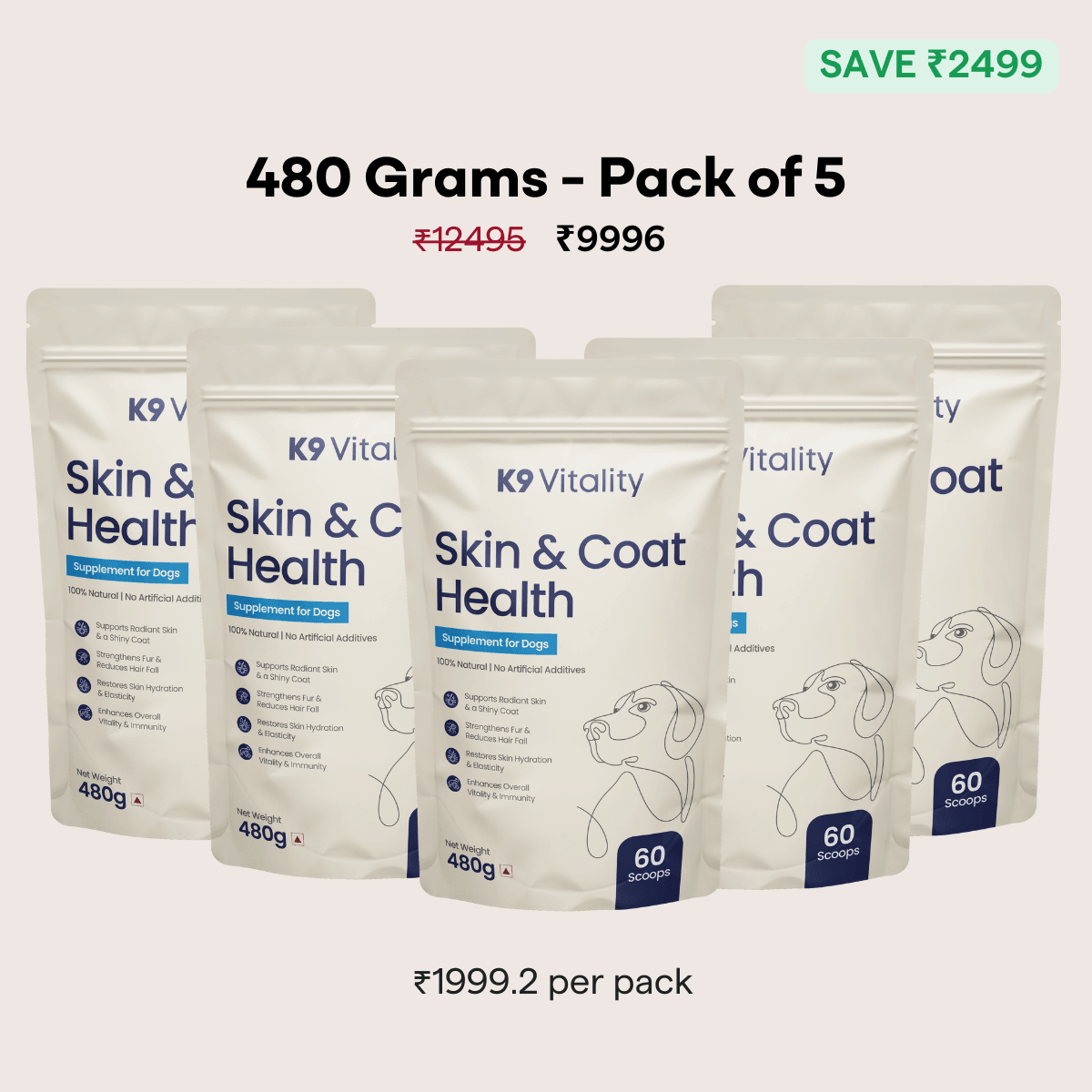 [Ultimate Saver Pack] Skin & Coat Health Supplement for Dogs - 480 grams