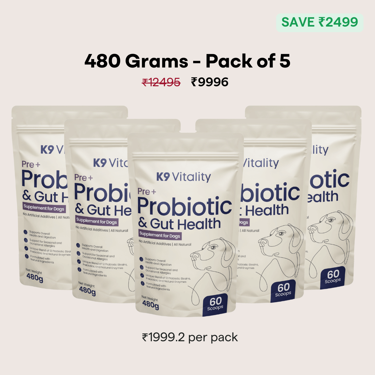 [Ultimate Saver Pack] Pre + Probiotics & Gut Health For Dogs - 480 grams