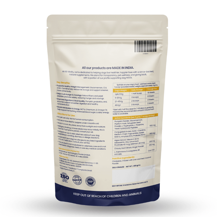 Weight Management Supplement for Dogs
