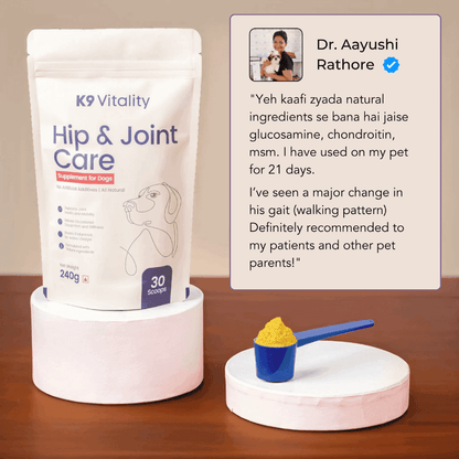 K9 Vitality Hip & Joint Care supplement testimonial