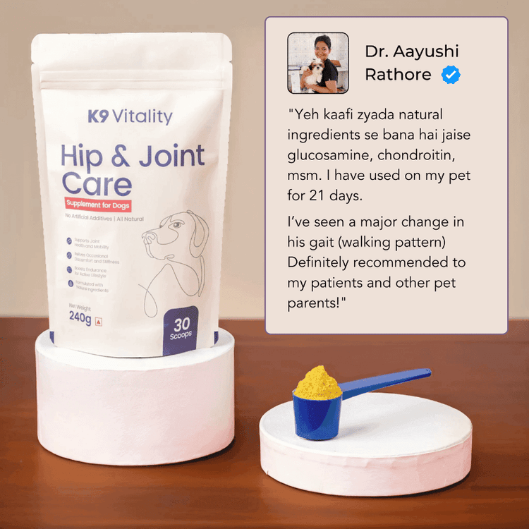 K9 Vitality Hip & Joint Care supplement testimonial