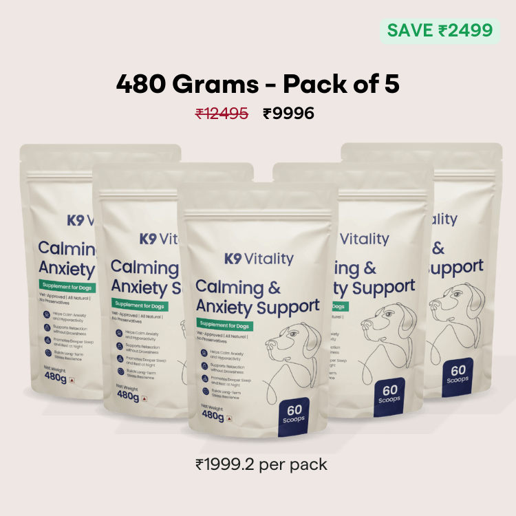 Pack of 5 K9 Vitality Calming & Anxiety supplement