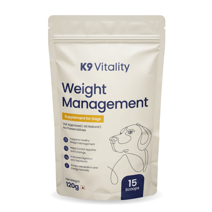 Weight supplement package for dogs