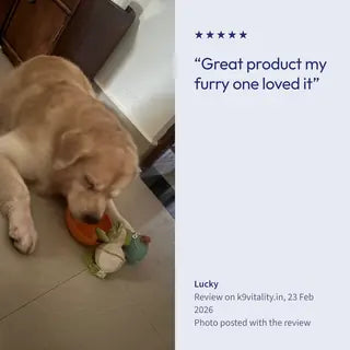 A 5-star Calming review, with the photo posted with it