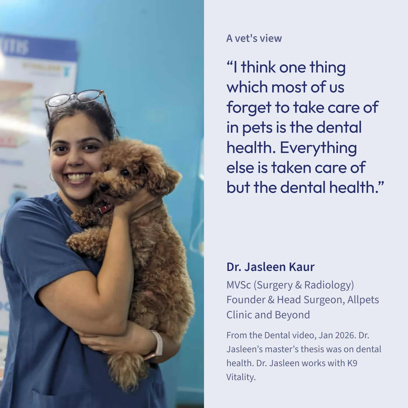 Dr. Jasleen Kaur, veterinary surgeon, quoted on Dental & Oral Health